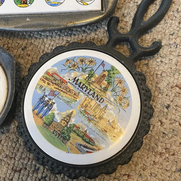 VTG Ardennes Belges Maryland Luray Laverns Trivet Souvenir Jamboree Patches Meta - Picture 6 of 11